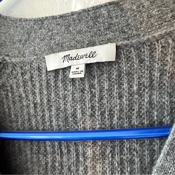 Madewell Lyle Henley Sweater size Medium Heather Grey - Picture 3 of 13